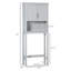 Armoire de rangement moderne au-dessus de la toilette, organisateur de salle de bain à double porte avec tablette réglable intérieure et tablette ouverte