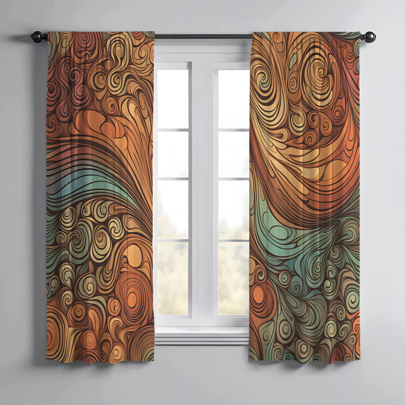 Paire de rideaux semi-transparents en polyester Ekea, L 40 po x L 52 po