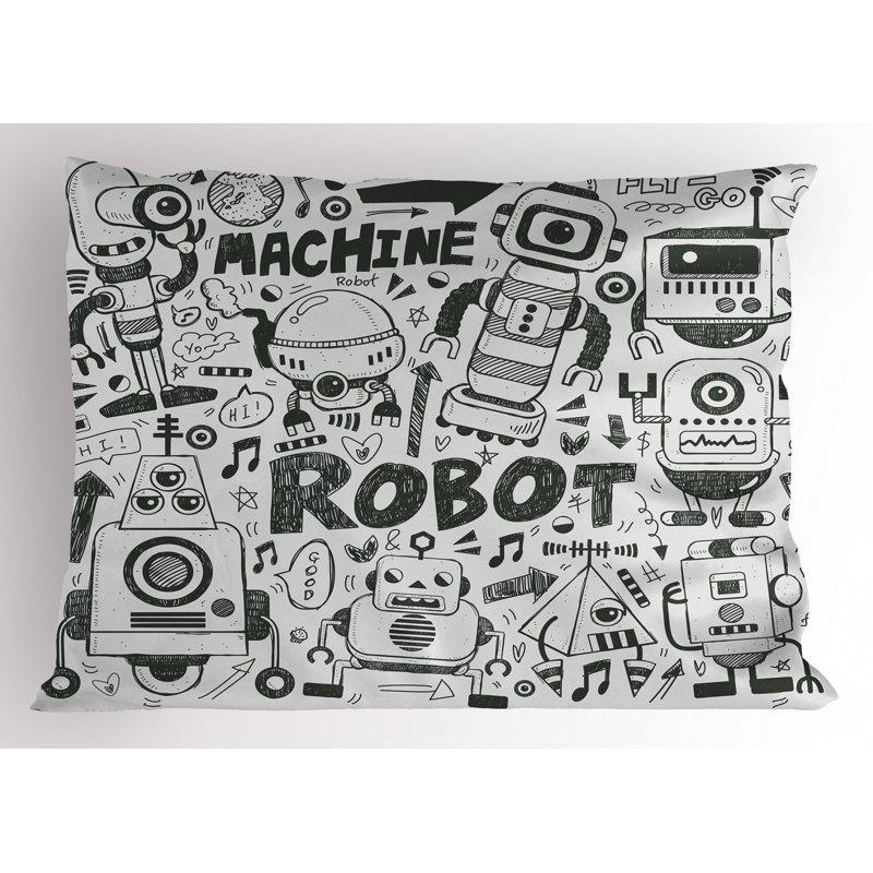Robot Polyester Sham Set, King