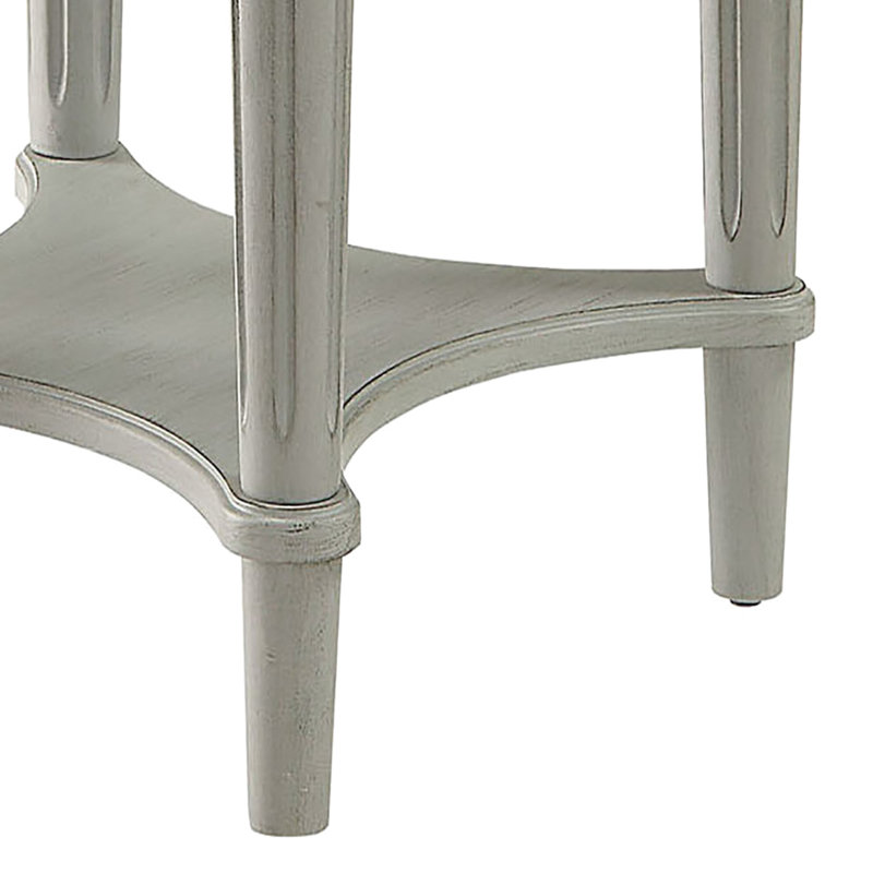 Table de bout élégante avec finition ardoise antique et système de tablettes ouvertes