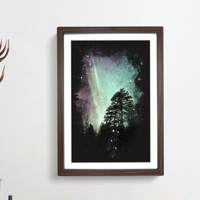 Northern Lights over the Forest - Picture Frame Graphic Art Print