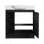 Meuble-lavabo autoportant de 30 po avec lavabo en céramique blanche et porte à fermeture en douceur, chêne foncé, contreplaqué, emballage KD-645861100