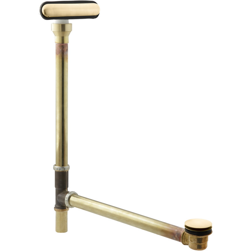 Clearflo Slotted 1.5" Leg Tub Drain With Overflow, Brass 