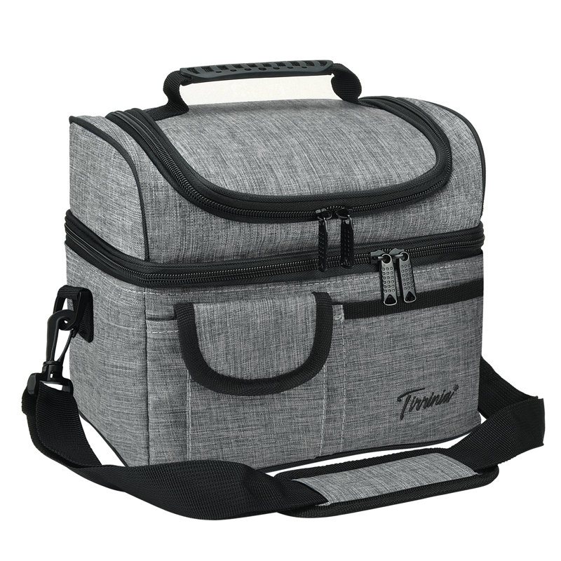 Sac à lunch à double compartiment pour femme Tirrinia, Gris foncé