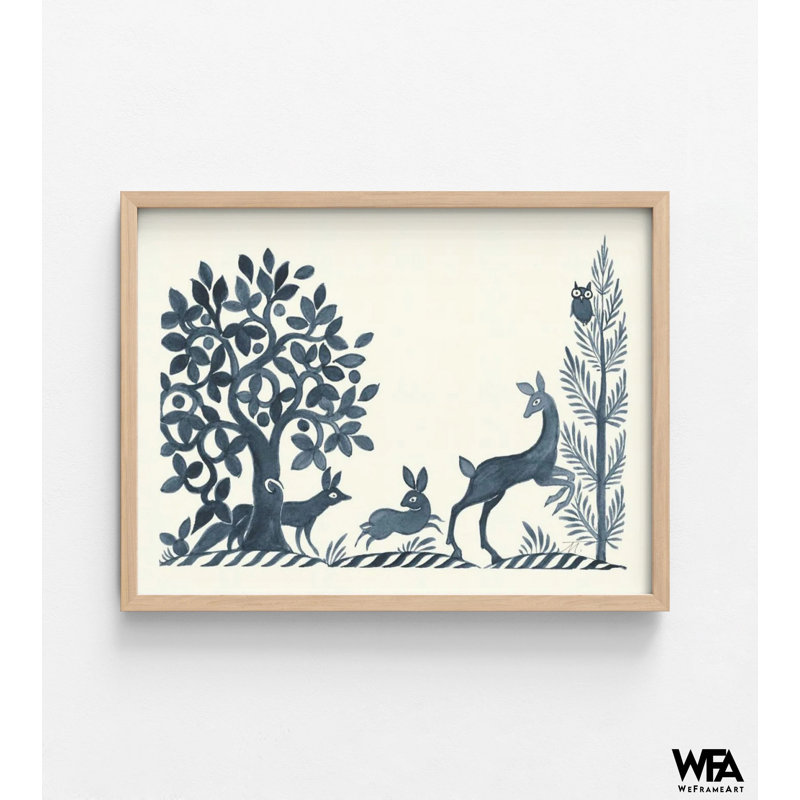 «Forest Friends», art mural, Encadrement brun clair, Pas de tapis, H 12 po x l 16 po