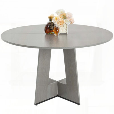 47" Round Dining Table for 4-6 People – Grey