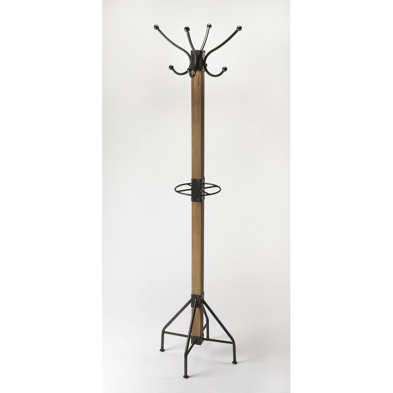 Logan Square & Coat Rack/Tree, Medium Brown/Gray