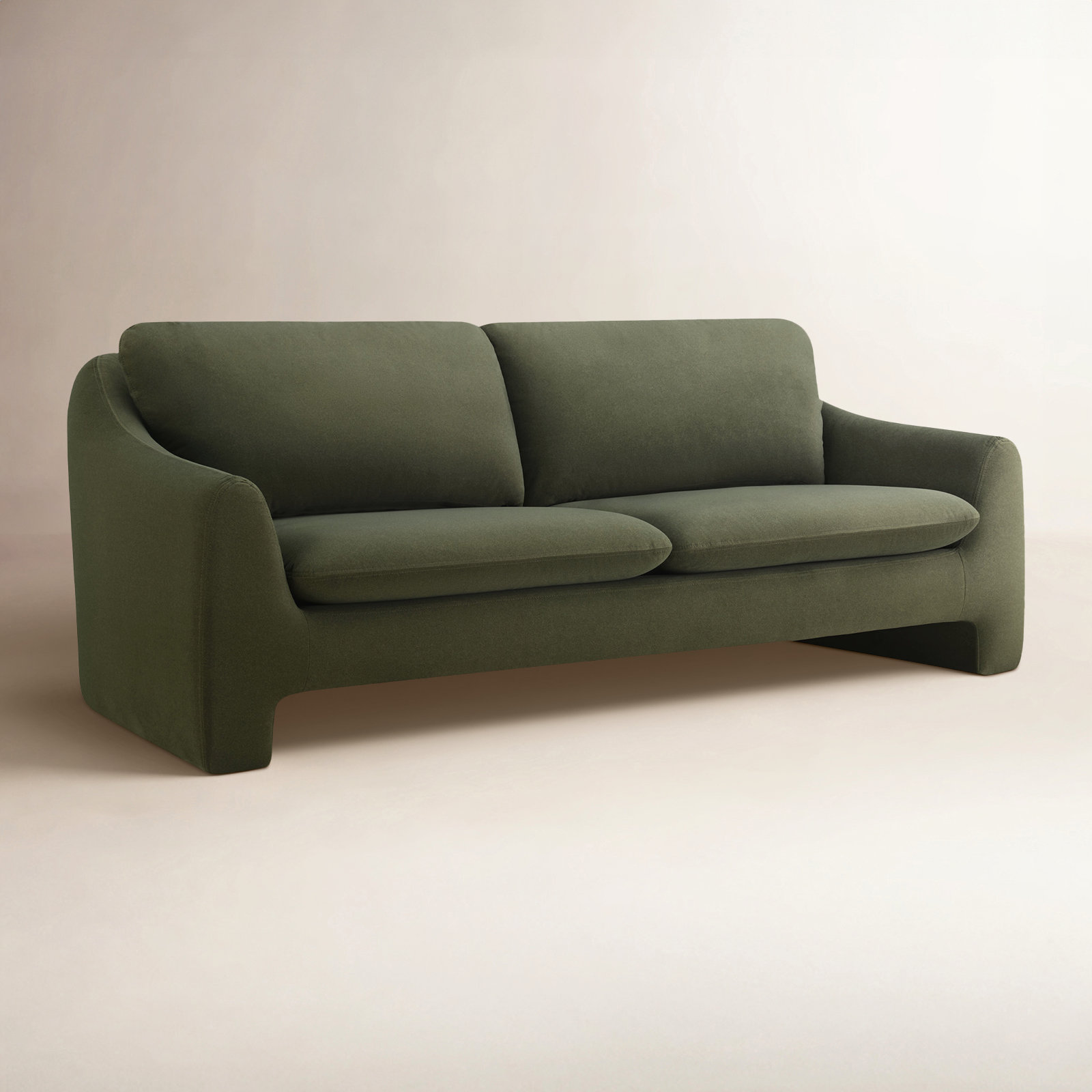 Elodie 87'' Upholstery Sofa, Vesper Forest Velvet