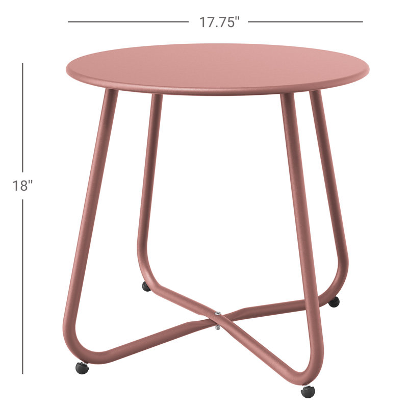 Table d'appoint en acier Ebern Designs, Rose