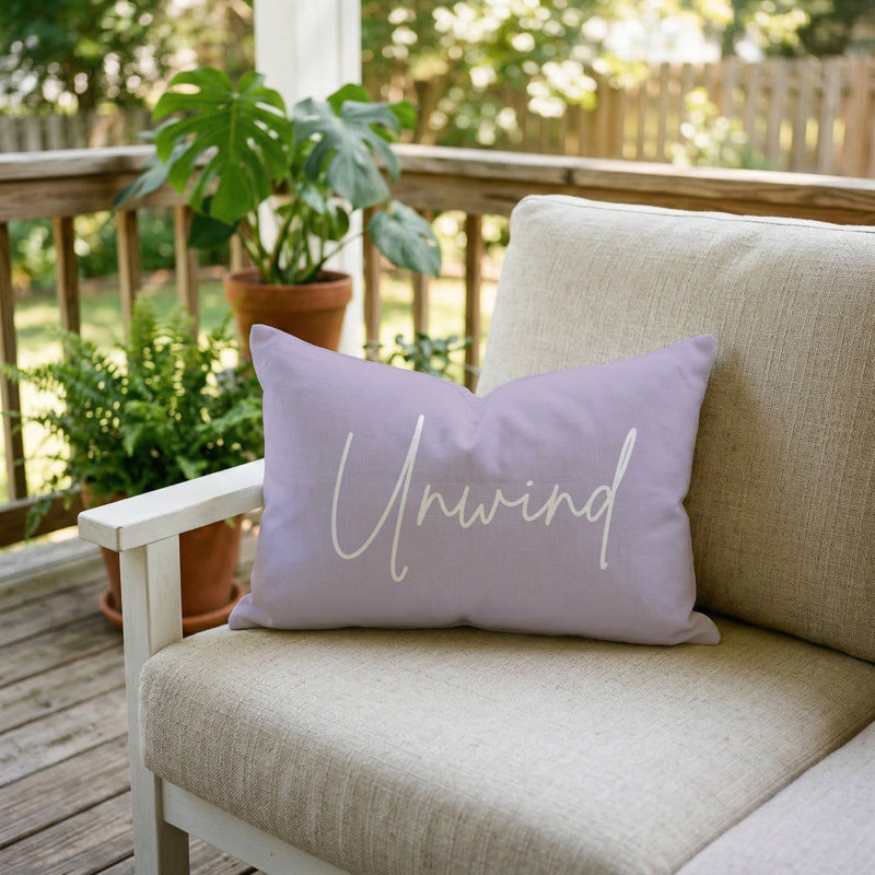 Unwind Pillow 21"X13" Lilac, Rectangle 13"H x 21"W, Lilac