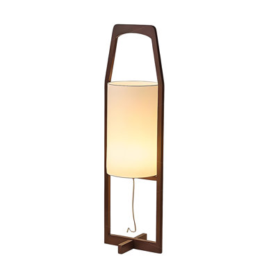Solid Wood Floor Lamp, Retro Minimalist Handheld Ambient Light for Living Room, Bedroom & Study