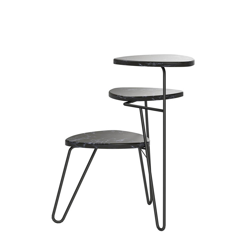 Montegue Plant Stand, Black Marble