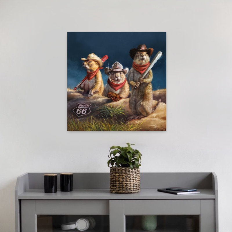 Amarillo Sod Poodles, art contemporain, H 18 po x l 18 po