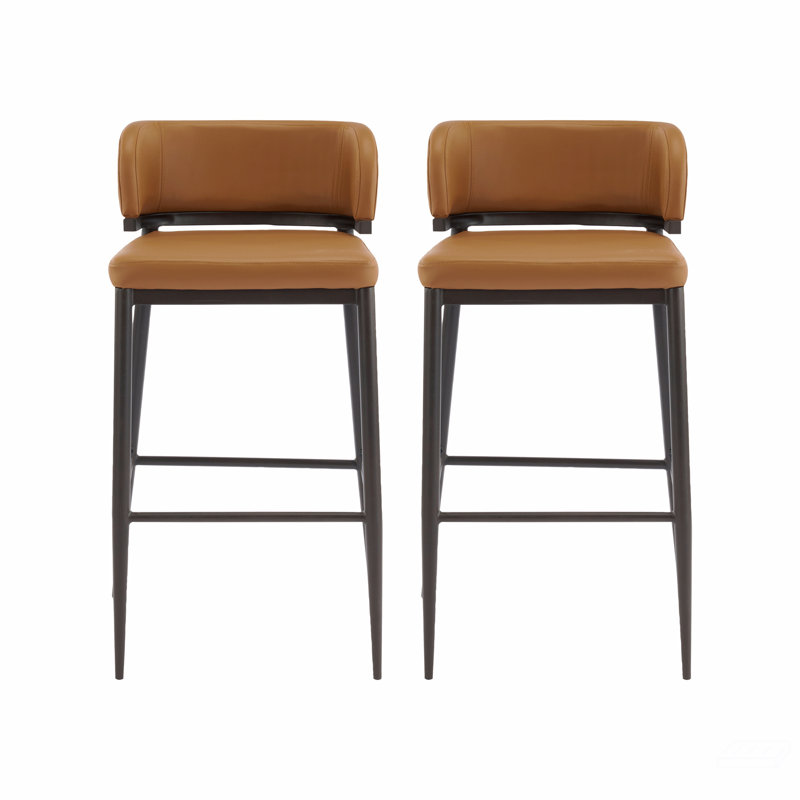 Metal And Leathaire Barstool (Set Of 2)