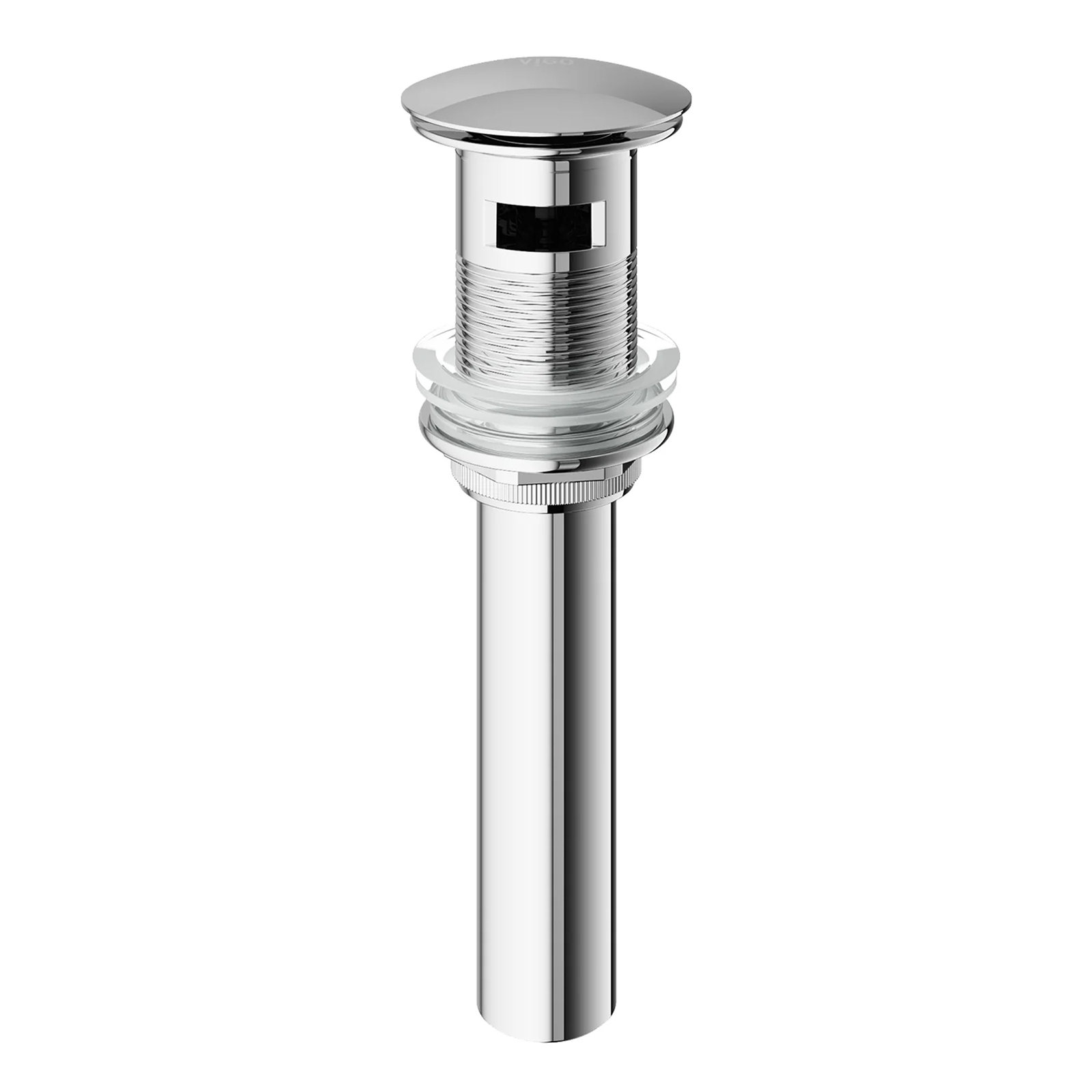 Pop-Up Bathroom Sink Drain with Overflow, Chrome