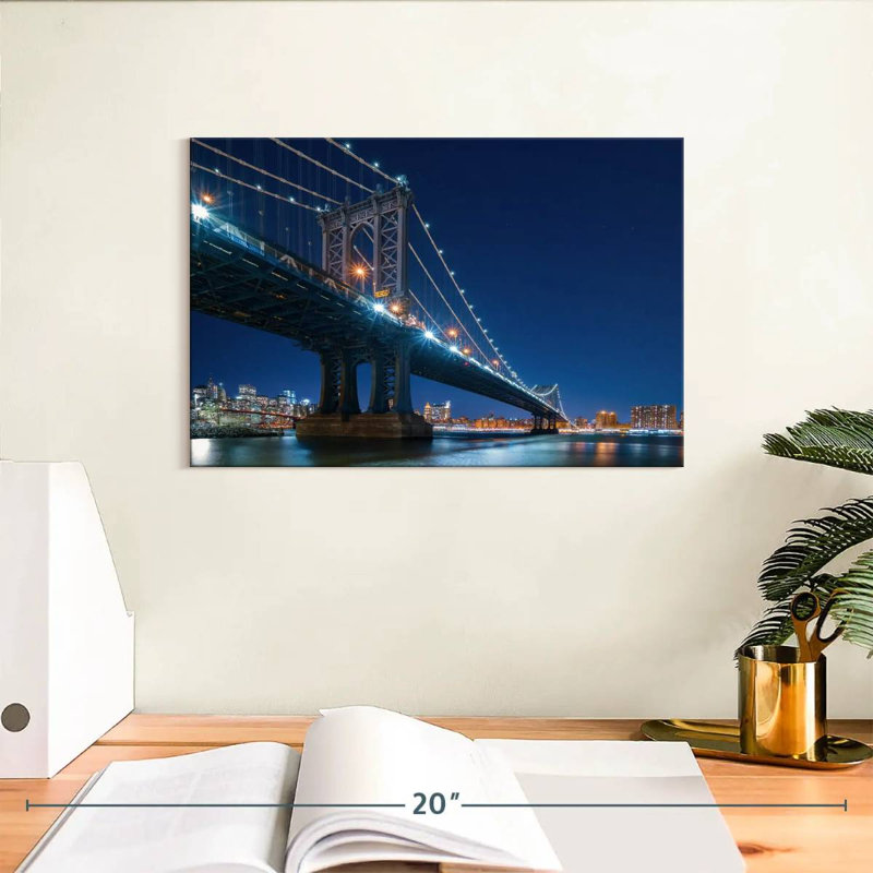 Lilie NYC Bridge At Night, H 8 po x l 12 po