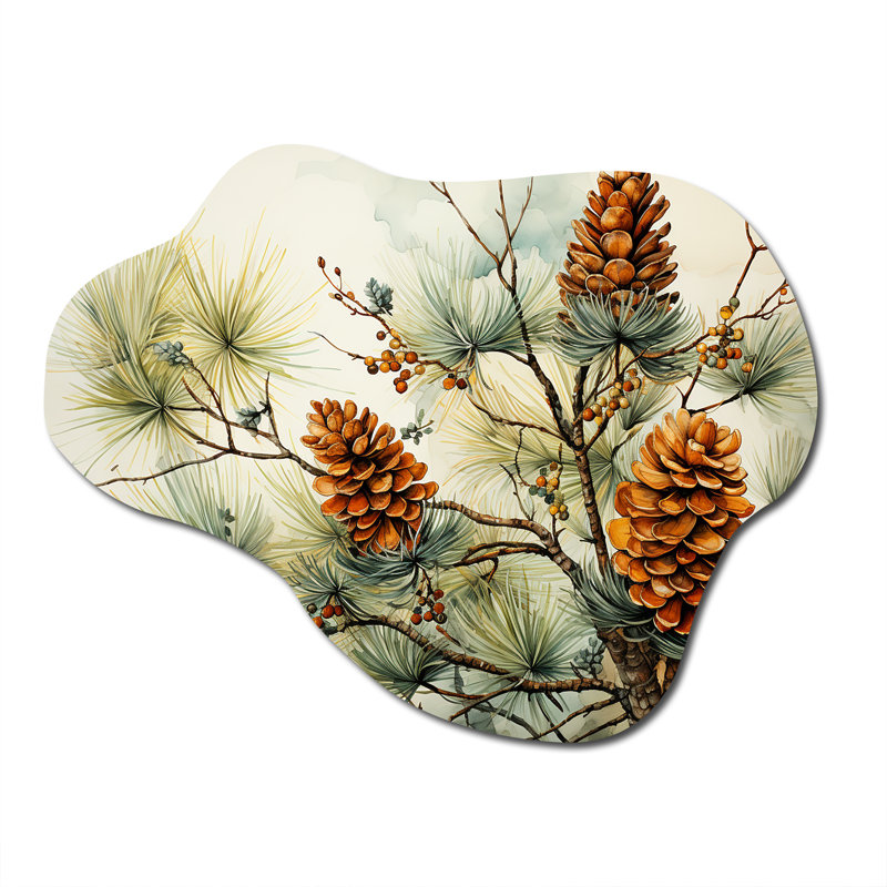 Pine Tree Pine Beauty II - Cloud Tree Pine Metal Wall Art, Asymmetrical Metal Wall Sculpture Print, 27" H x 35" W x 1" D