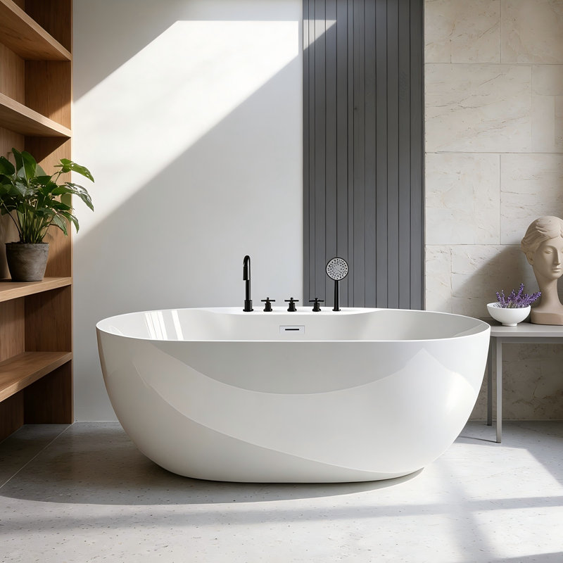 Baignoire intégrée autoportante 39,37 po, 23.62" H x 27.56" W x 39.37" L