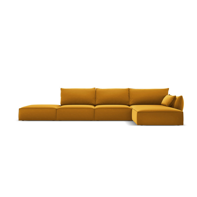 Alexsandro 5 Seater Corner Sofa , Right Hand Facing, Yellow