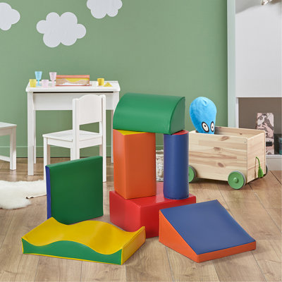 Soozier 7 pièces, blocs de jeu souples, enfants, escalade et rampe, blocs de construction et d'empilage en mousse, ensemble d'apprentissage non toxique, jeu éducatif, activité, brique, bloc d'escalade souple pour bébé (Il est conçu pour un seul cavalier.) Aucune garantie fournie.