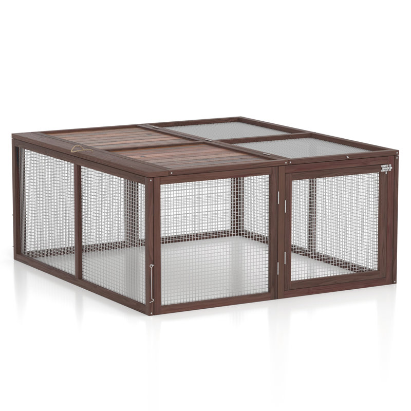 Cage à poules portative , Brun
