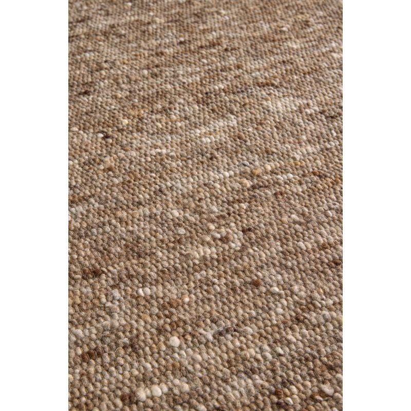 Sober Hand Woven Wool Area Rug, Soft Brown, Rectangle 6'7 x 9'2
