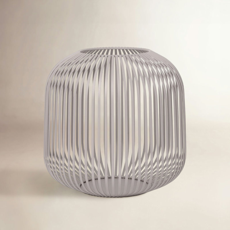 LITO Metal Tabletop Lantern, Mourning Dove, 10.6" H x 10.8" W x 10.8" D