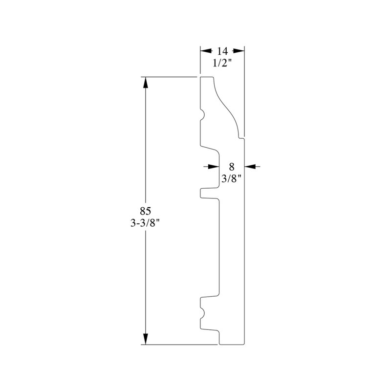 1/2 in D x 3-3/8 in W x 78-3/4 in L Primed White Flexible Polyurethane Baseboard Moulding