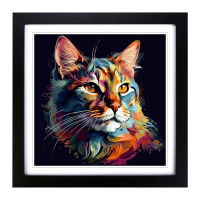 Cat Graphic Art No.2 - Framed Print