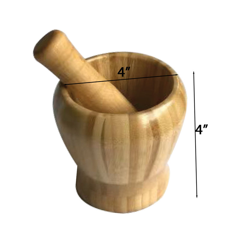 Eco Friendly Natural Bamboo Mortar & Pestle