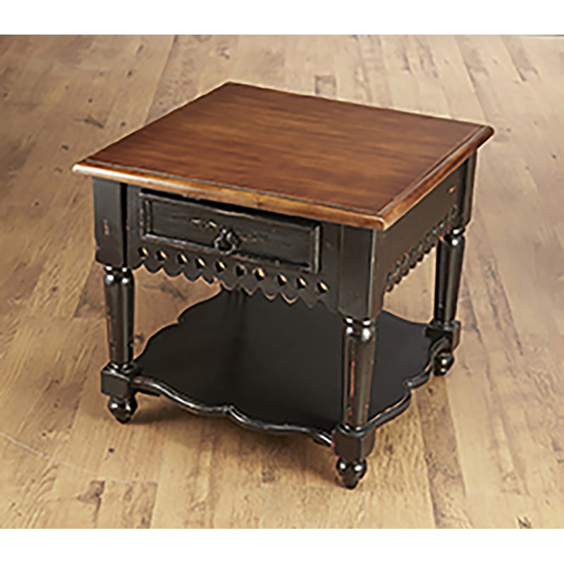 Table de bout, Noir antique vieilli