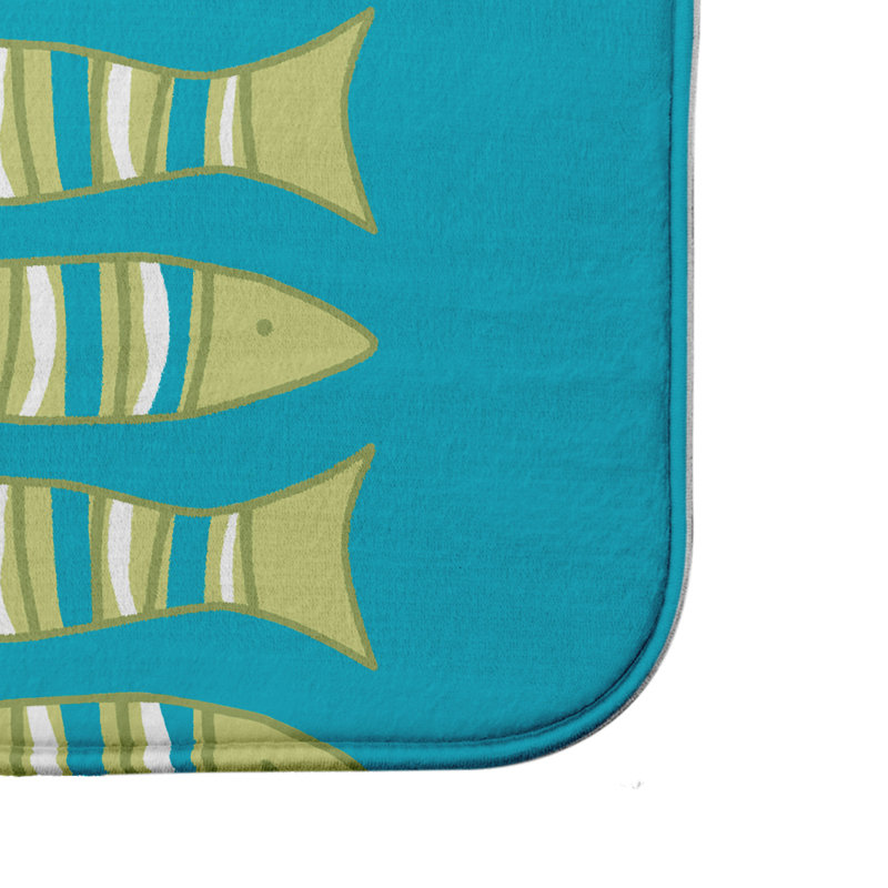 Tapis de bain Dominguez, H 18 po x L 30 po, Turquoise