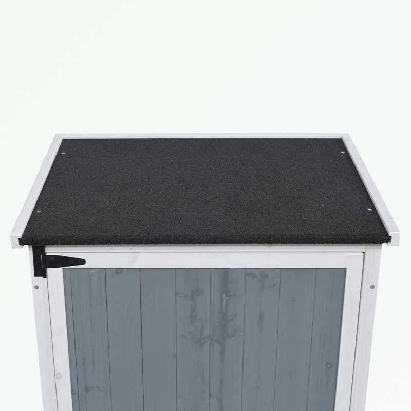 Remise de rangement extérieure en bois avec toit incliné et 5 compartiments personnalisables