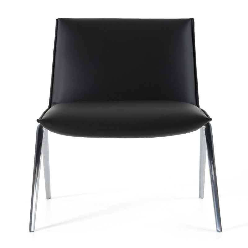 Roland - Modern Vegan Leather Accent Chair, Black