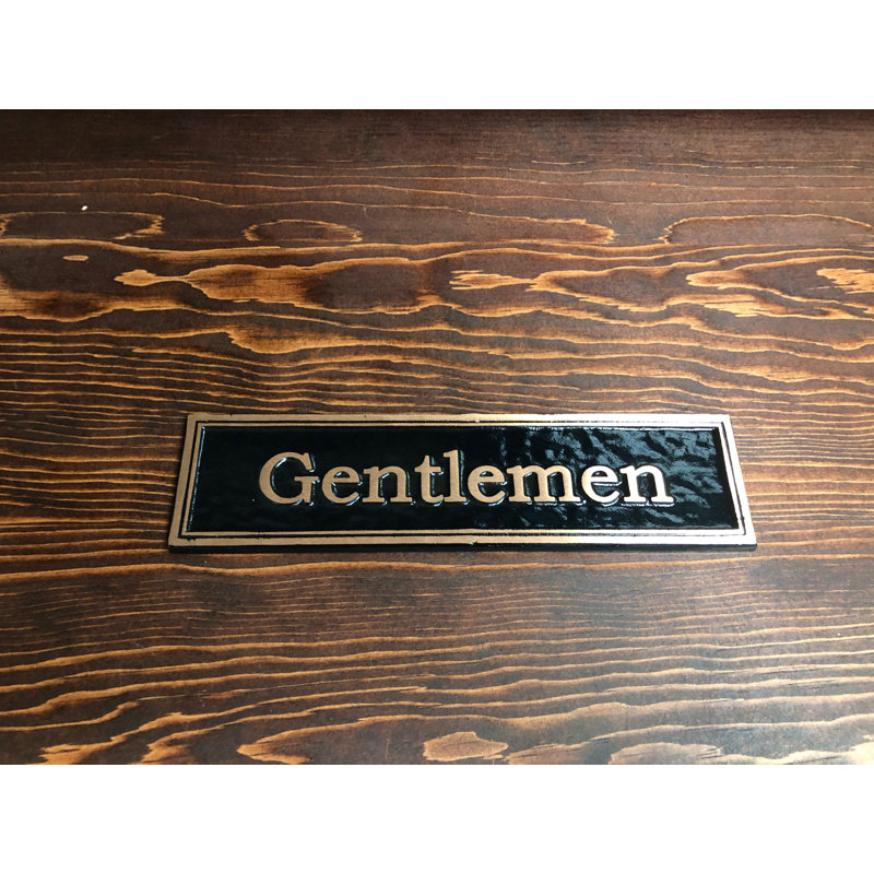 Enseigne à toilettes gentlemen’s Contemporary, Noir / or