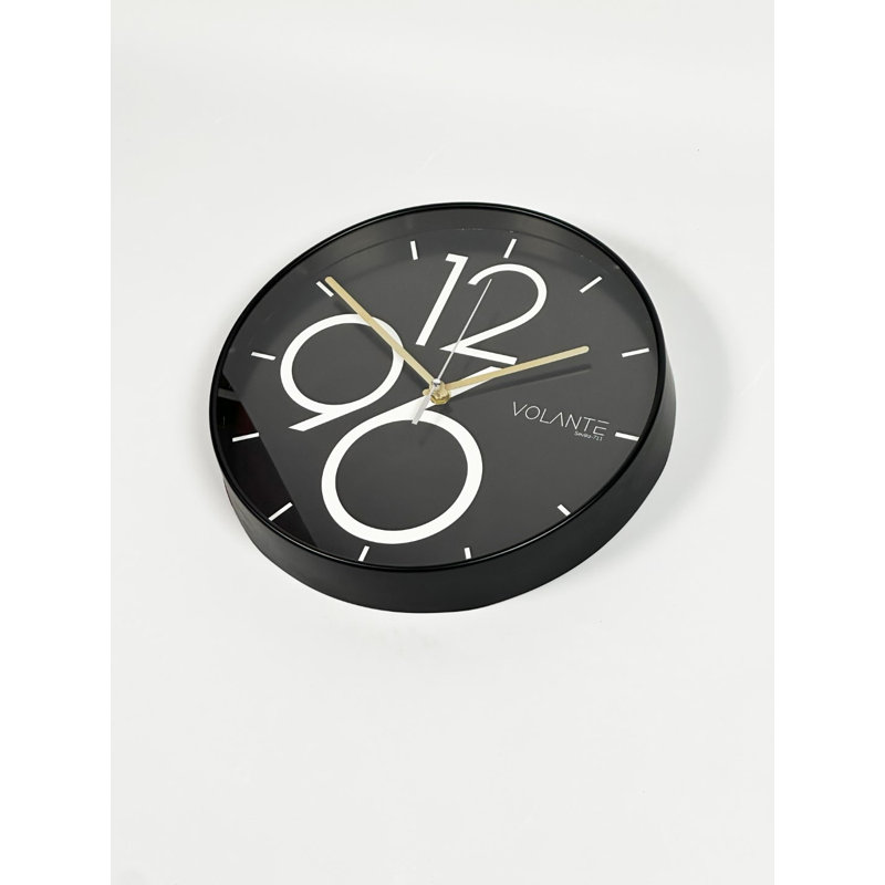 Anav Wall Clock, Black/Gold