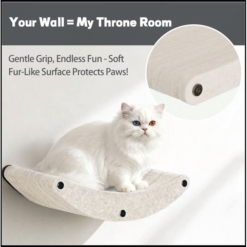 Tablettes murales robustes pour grimper, jouer et se reposer, convenant aux petits et grands chats, Beige
