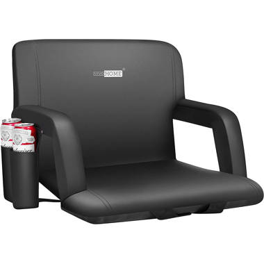 Stadium Seat For Bleachers With Back Support And Wide Padded Cushion,  Portable Bleacher Seat With Shoulder Strap, Carrying Handle & Cup Holder