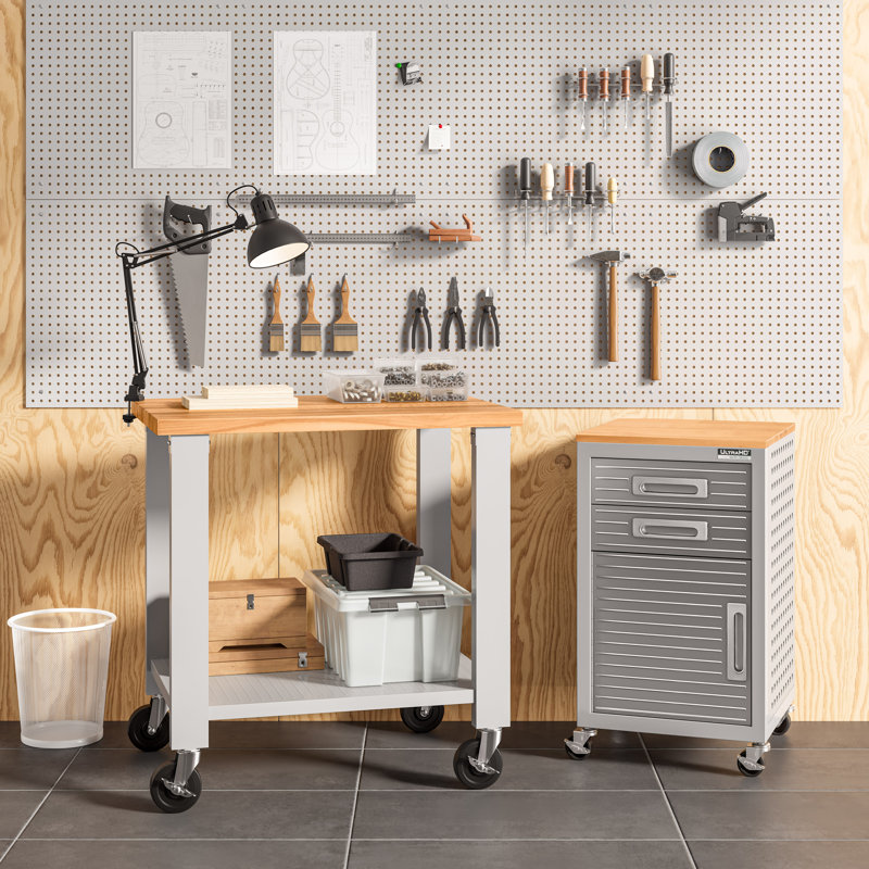 Seville Classics UltraHD 1-Door Rolling Cabinet, Granite