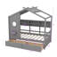 Lit de style maison en bois avec 2 tiroirs et tablette de rangement-122511061