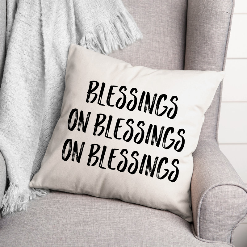 Coussin Blessings on Blessings on Blessings, 20 po x 20 po