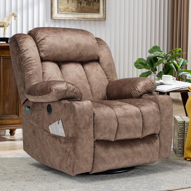 Fauteuil inclinable rembourré Kyneshia, Brun