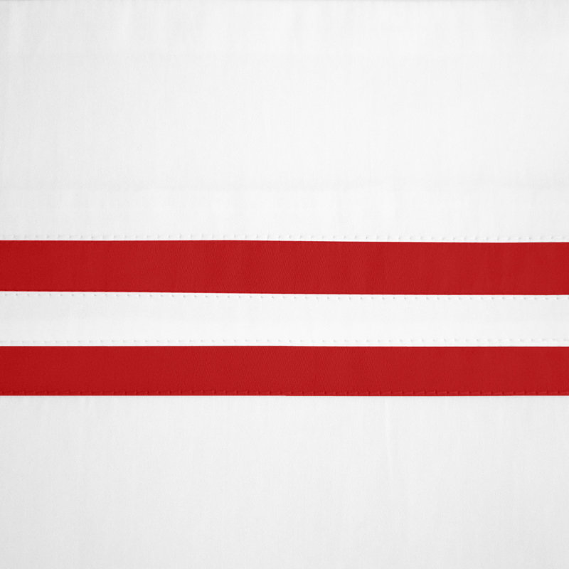 Ribbons Standard Cotton Duvet Cover, California King Duvet Cover, White/Brilliance Red