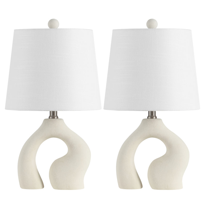 Tula 19" Scandinavian Minimalist Ceramic Arch LED Table Lamp