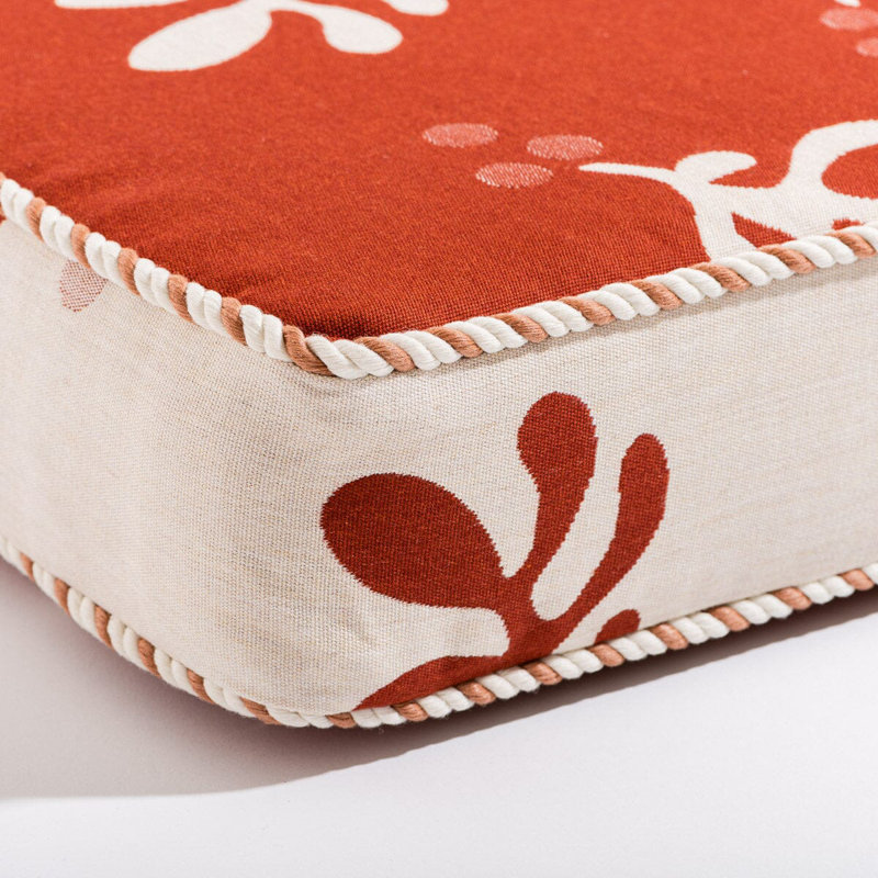Housse pour chaise longue Sun, H 1 po x l 26,3 po x P 74,8 po, Acrylique floral rouge / blanc