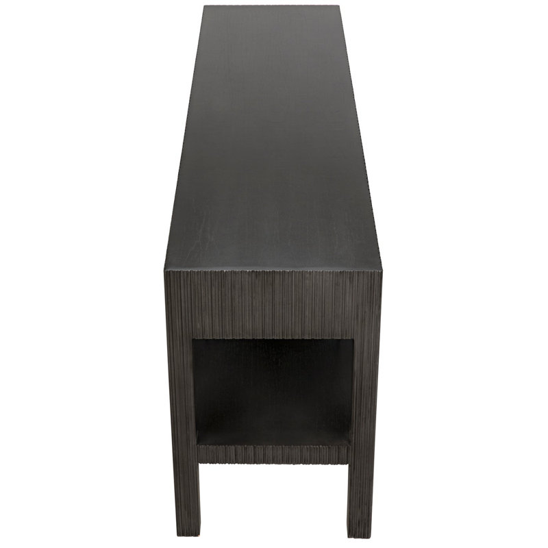 Dark Mahogany Rectangular Hallway Table with Fluted Storage