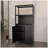 Black Bamboo Storage Cabinet, Separate Bathroom Cabinet With 2 Doors, Floor Cabinet Organizer For Living Room, Kitchen, Entrance-263510481