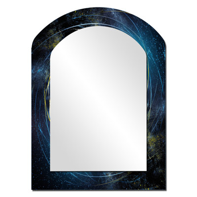 Space Light Orbiting A Black Hole IV - Space Arch Wall Mirror, Modern Asymmetrical Decorative Mirror, Printed Metal Art