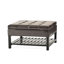 Square With Storage And Bottom Stand - Robust Bonded Leather Brown Stylish Rack Cozy