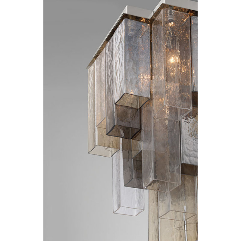 Altesa, plafonnier encastré, 10 lumières, 17 po, chrome, verre mélangé, 17"
